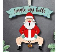 Décorations de Noël, cadeaux drôles de Père Noël Jingle My Bells, cadeaux grossiers pour femmes, décoration de vacances coquine, décoration unique à suspendre pour amis, petit ornement de Père Noël