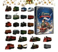 Décorations de Noël Coffret Avent en Acrylique 2D | Calendrier de l'Avent Ornement Train 24 Jours pour Porte d'Entrée, Maison, Branches, Sapin, Voiture,