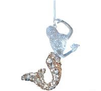 Décorations de Noël en acrylique transparent à suspendre avec paillettes et flocons de neige - Design minimaliste moderne - Assortiment (H)
