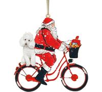 Décorations de Noël en forme de Père Noël et de chien - Décoration rustique et amusante pour premier Noël - Décoration de Noël 2023 pour fille, sapin pré-éclairé, 2023
