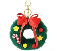 Décorations de Noël en peluche en tissu doux à suspendre pour décoration d'arbre festive, design minimaliste étoile rouge chaussette à biscuits en alliage léger 9 x 10 cm (I)