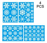 Décorations de Noël et de Thanksgiving : flocons de neige blancs, boules, cloches, autocollants, stickers, 4 feuilles, 100 pièces