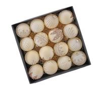 Décorations de Noël Finition Velours, Ensemble de 16 Boules de 7, 5 cm avec mélange de Motifs pailletés pour Arbres de Noël et Manteaux de cheminée, Ensemble de décorations de Noël avec Cordons