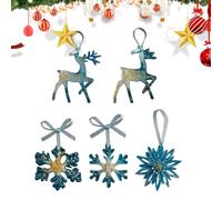 Décorations de Noël pour Sapin Ornement 2D en Acrylique De Renne Réaliste | Pendentif Élégant en Flocon de Neige pour Arbre de Noël pour Chambre Balcons Portails Mur Jardin Cour