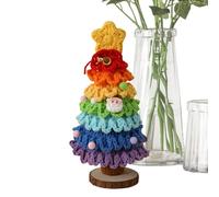 Décorations de sapin de Noël - 7 couches faites à la main en crochet dégradé coloré | Mini décoration de table pour cheminée, bureau, fête des mères, carnaval, porche, intérieur