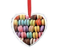 Décorations de sapin de Noël en cristal aromatisées macaron biscuit - Pendentif en verre avec ruban rouge - Cadeau de Noël pour la famille et les amis