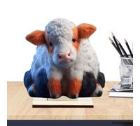 Décorations de vache Highland | Figurines de bétail de bande dessinée en | bois | Décorations décoratives d'animaux de ferme, décor rustique de vache pour la cheminée de table d'étagère de plateau à n
