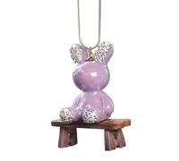 Décorations de voiture mignonnes - Ornement de miroir de voiture lapin avec corde - Pendentif intérieur de voiture de Noël pour détendre les nerfs et le stress des conducteurs