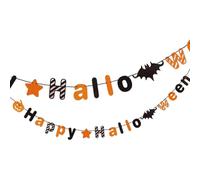 Décorations d'Halloween Bannières en papier citrouille, fanion triangulaire | Guirlande de fanions en papier citrouille pour décoration d'Halloween pour cheminée, fenêtre, mur, porte