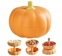 Décorations d'Halloween, plateau de service d'Halloween, joli bol de citrouille avec couvercle, boîte à collation divisée en forme citrouille, 7, 09 x 7, 09 x 5, 91, plats service en PP pour bonbo
