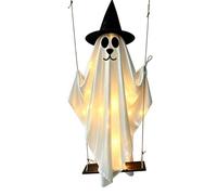 Décorations d'Halloween pour extérieur Chien fantôme éclairé oscillant
