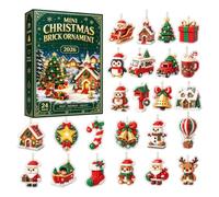 Décorations en briques de Noël, mini pendentifs en forme de blocs de | Célébrez la saison des vacances avec des mini décorations sur le thème de la brique, parfaites pour les enfants