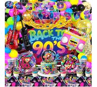 Decorations Fete Annees 90s Spirales, Ballons, Toppers Gateau, Banniere, décorations d'anniversaire