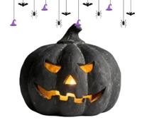 Décorations Halloween Sculpture Effrayante En Résine Avec Bougie Déco | Centres De Table D'Halloween Pour Maison Bureau Intérieur Extérieur Porche Cheminée Jardin Porte