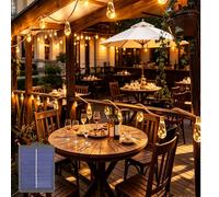 Décorations, Ornements de Jardin, Festival, Guirlandes Lumineuses Extérieures à Énergie Solaire, 10 Ampoules de Lumière Féerique, 8 Modes d'Éclairage, Guirlandes Lumineuses de Corde de Jardin Suspendu