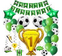 Décorations pour fête d'anniversaire sur le thème du football, ensemble de ballons en aluminium et banderole