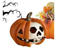 Décorations pour la Maison Petite Statue En Résine À Visage De Crâne | Sculpture Pour Automne, Halloween, Fête Effrayante, Intérieur, Extérieur, Maison, Étagère, Plateau De Table, Mantea