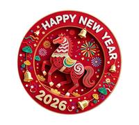 Décorations Pour Le Nouvel An - 2026 Autocollant Magnétique 2D Cheval | Aimants Chinois Réfrigérateur Avec Cloche,Convient Pour Les Parties De Salon Cuisine Bureau Sur Porte Armoire Tableau
