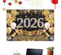Décorations pour le Nouvel An Accessoires De Fête En Tissu Pour Les Jours | Panneau de Signe pour Fond d'Écran de la Bonne Année 2026 pour Intérieur Extérieur Maison Jardin Porche Bureau Éc