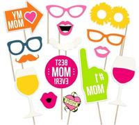 Décorations pour photomaton pour la fête des Mères - Panneaux pour autoportraits - Fête d'anniversaire de maman - Lot de 20 pièces variées - Accessoires colorés