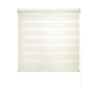 Decorblind Store enrouleur double couche nuit et jour Installation mur ou plafond, dimensions : 110 x 180 cm, largeur x longueur/mesure tissu store : 107 x 175 cm, couleur écrue, store de nuit et jour