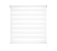 Decorblind Store enrouleur double couche nuit et jour Installation mur ou plafond, dimensions : 150 x 180 cm, largeur x longueur/mesure tissu store : 147 x 175 cm, couleur crème, store de nuit et jour
