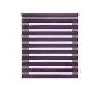 Decorblind Store Enrouleur Double épaisseur en Tissu sans perçage Nuit et Jour Couleur Violet 140 x 180 cm Tissu 137 x 175 cm