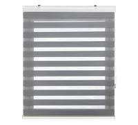 Decorblind Store Enrouleur Nuit et Jour avec Galerie Installation Mur ou Plafond, Dimensions Stores : 140 x 180 cm Largeur x Longue/Mesure Tissu Store : 137 x 175 cm - Gris Store Enrouleur