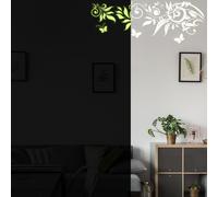 Decords : Autocollant mural représentant une branche de fleurs lumineuse avec des papillons, dimensions : 419 x 160 cm