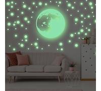 Decords, sticker mural – lune lumineuse avec étoiles, 259 x 259 cm