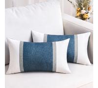 DecorMommt Housses de Coussin en Marine Patchwork Luxe Moderne Coussin Canape Super Doux Coussin Decoratif Confortable Taie d'oreiller Double Face Coussin Deco pour Maison Salon Chambr 30x50