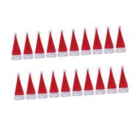 DECORNIJIA 20pièces Mini Chapeau de Père Noël pour Sucettes Décoration de Fête de Noël Accessoire Décoratif pour Emballage de Sucettes