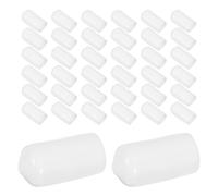 DECORNIJIA 50pcs Embouts de Cintres en Caoutchouc Blanc, Protection de Filetage pour Boulons et Vis, Finition Anti-poussière, Adaptés pour Buanderies et Espaces de Rangement
