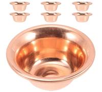 DECORNIJIA Bol d'offrande Tibétain en Cuivre Rouge 8 Cm Ensemble 7 Pièces pour Pratique Bouddhiste et Contemplation avec Bol d'eau Bénite et Coupe Rituelle