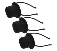 DECORNIJIA Lot de 3 Serrage-Têtes Chapeau Haut-de-Forme Mini Noir Accessoire de Fête Vintage Léger pour Soirées à Thème Carnaval Mariage et Déguisements Années 20 Bandeau de Soirée