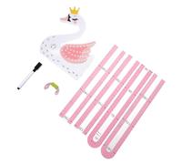 DECORNIJIA Sticker Mural Toise de Croissance 3d Animaux Motif Cygne pour Garçon et Filles, Autocollant Amovible Décor Chambre, Mesureur Mural Éducatif Ludique, Ensemble Autocollants