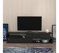 DECOROTIKA Meuble TV Cortez 160 cm avec 2 armoires et 2 niches - Anthracite