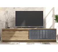 DECOROTIKA Meuble TV New York de 180 cm Portes Coulissantes (Oud et Anthracite)