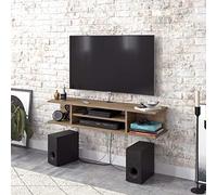 DECOROTIKA Pivot Meuble TV Mural 120 cm, Meuble TV Suspendu en Bois, Effet chêne, Rangement multimédia pour Salon