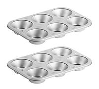 DecorRack 2 lot de moules à muffins antiadhésifs de 26 x 17 cm, 6 tasses, plateau à cupcakes pour la cuisson au four, moule de cuisson durable pour quiche