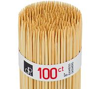 DecorRack Lot de 100 brochettes en bambou naturel de 20 cm pour barbecue, barbecue, kebabs, apéritifs, fruits, smores, cocktails, brunch, fondue, barbecue, bricolage