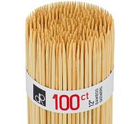 DecorRack Lot de 100 brochettes en bambou naturel de 30 cm pour barbecue, barbecue, kebabs, apéritifs, fruits, smores, cocktails, brunch, fondue, barbecue, bricolage