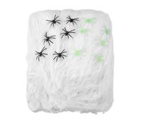 Décos et animations - Décoration toile d'araignée blanche avec araignées 500 g Halloween
