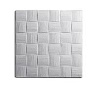 DECOSA Dalle de plafond DUBLIN - polystyrène - blanc - effet tressage - 50 x 50 cm - 2 sachets (=4 m2)