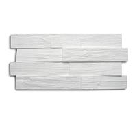 DECOSA Panneau mural à décorer Wood 3D-relief - aspect lambris bois - polystyrène - blanc - 23,50 x 50 cm - 12 sachets de 5 pièces (=6 m2)