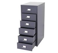 Décoshop26 Caisson à tiroirs en Acier 69x28x41cm 6 tiroirs Gris foncé 04_0004354