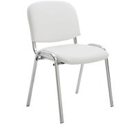 Decoshop26 Chaise visiteur simili cuir - Blanc