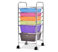 Decoshop26 Chariot de rangement 6 tiroirs - Multicolore