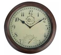Decoshop26 Horloge de Station avec Thermomètre - 30,5 cm