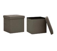 Decoshop26 lot de 2 poufs tabourets de rangement - Marron